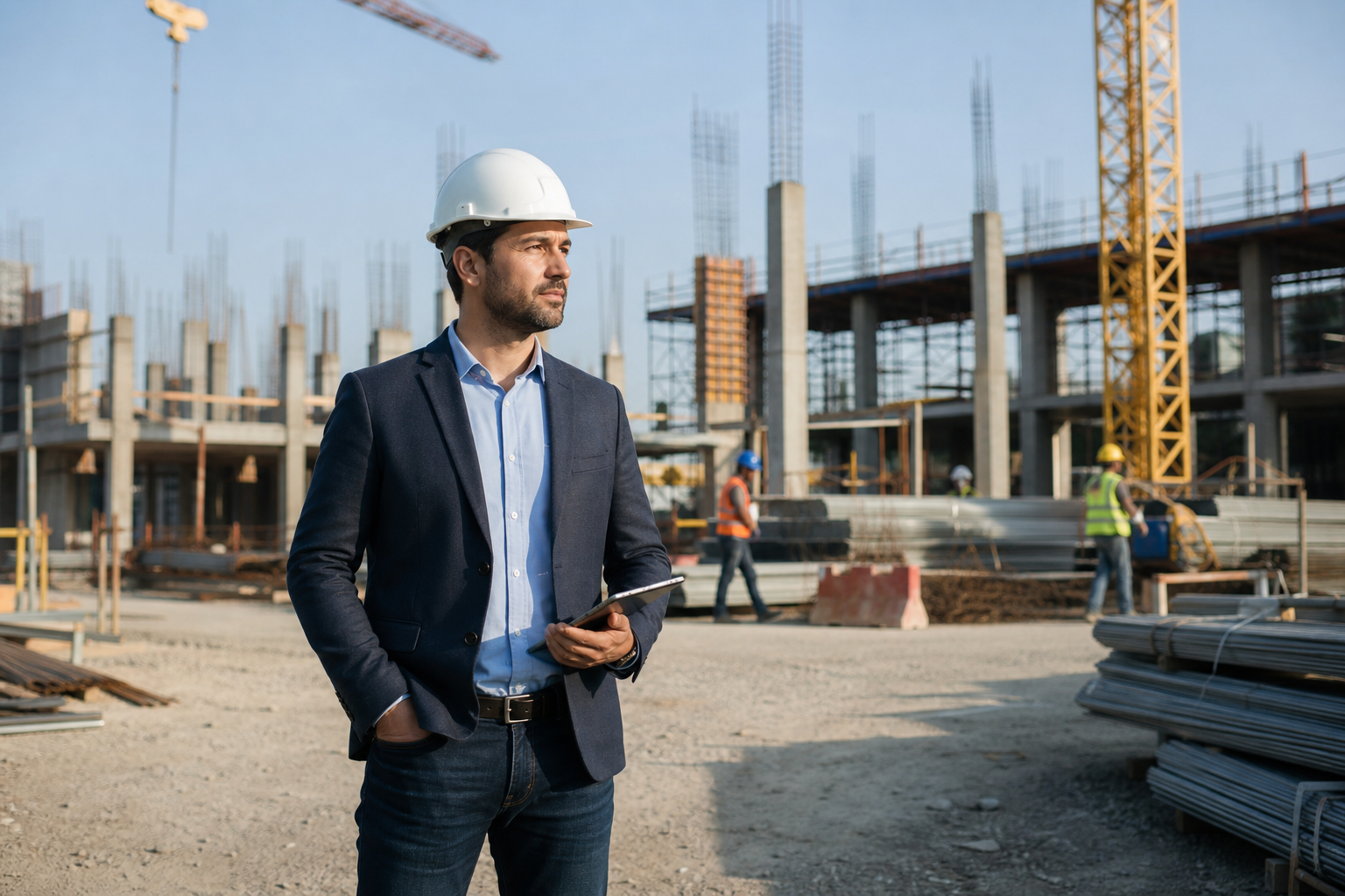 Construction Manager Overseeing Site